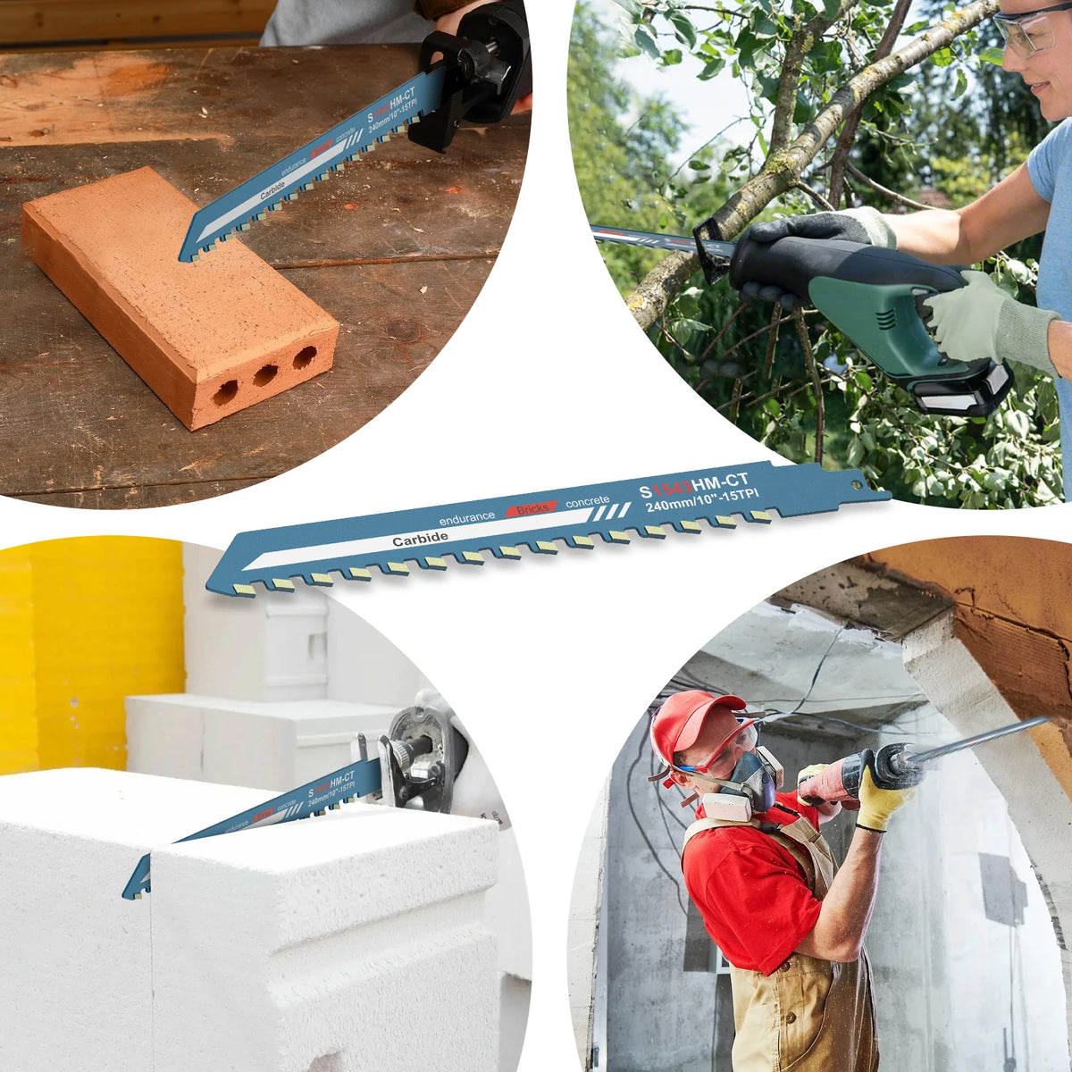 Demolition Masonry Reciprocating Saw Blade Hard Alloy Blade for Cutting Brick, Wood, Metal, PVC Tube, Porous Concrete, Hand Tool