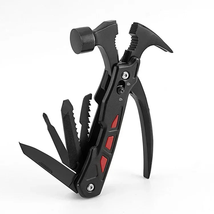 Outdoor Portable Repair Tool Claw Hammer Multi-Functional with Window Breaker Stainless Steel Pliers For Camping Tent Stakes
