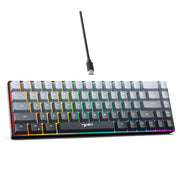 Gaming Keyboard, RGB Backlit Mini Wired Keyboard, Ultra-Compact Anti-Ghosting No-Conflict 68 Keys Membrane Gaming Wired Keyboard