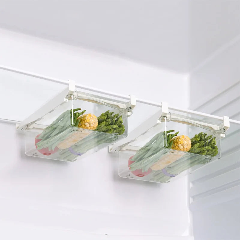 Hanging Fridge Storage Clear Refrigerator Shelves Organizer Eggs Fruits Vegetable Food Container Space Saving Kitchen Drawer Box