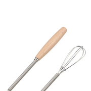 Kitchen Tools Multifunction Stainless Steel Egg Beater Useful Portable Mini Egg Whisk Wooden Handle Manual Egg Beater Baking