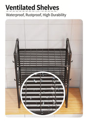 Kitchen Storage Rack Kitchen counter shelf Microwave Shelf Condiment Organizer Shelf Simple Countertop Tidying Shelves with Hook