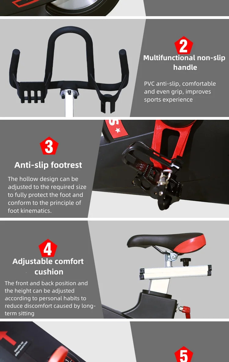 Top Sports Gym Indoor Professional Magnetic Body Fit Exercise Spinning Bike Stable Pedestal Fitness Bicycle Bike For Gym Club