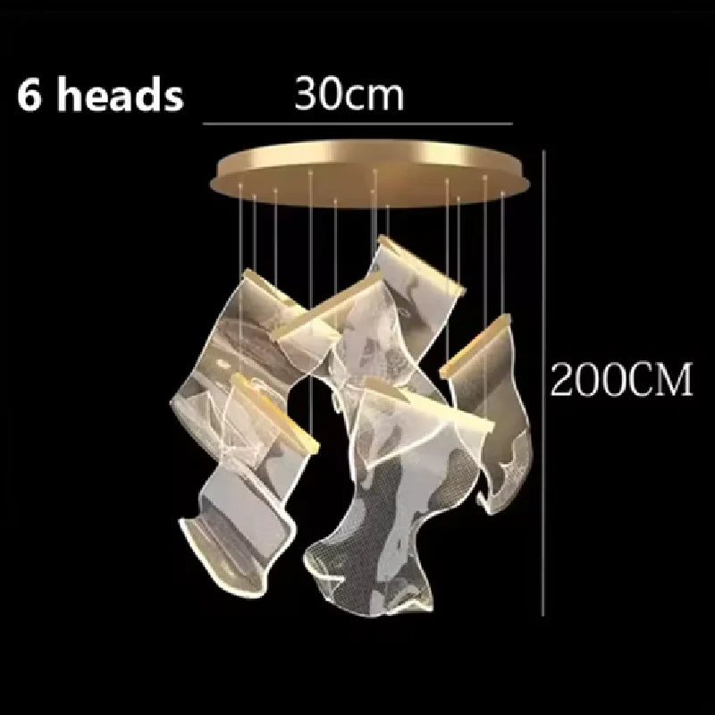 2025 New Smart LED Chandelier APP Control Modern Stair Light Living Room Luxury Ceiling Lamp Dimmable for Bedroom Decoration