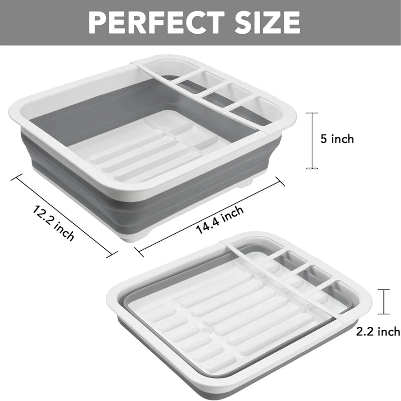 Kitchen Foldable Dish Rack  Storage Holder Drainer Bowl Tableware Plate Portable Drying Rack Home Dinnerware Dish Rack Organizer