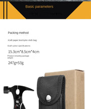Outdoor Portable Repair Tool Claw Hammer Multi-Functional with Window Breaker Stainless Steel Pliers For Camping Tent Stakes