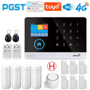4G wireless security alarm, WIFI smart home alarm system kit, home security protection, compatible with SmartLife PGST-103