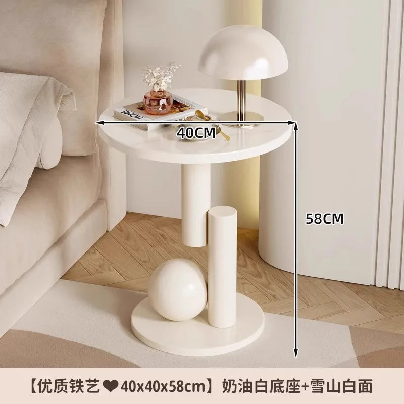 Living room sofa, small coffee table, side cabinet, living room home, light luxury bedside table, balcony, simple and creative