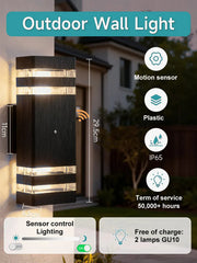 Smart Wall Lights Motion Sensing Outdoor Led Wall Lamps Waterproof 110v 220v For Porch Lamps Backyard Garden Garage Decor