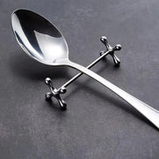 Kitchen Gadget Barbell Shape Chopstick Pillow Japanese-style Electroplate Spoon Holder Stainless Steel Fork Stand Dining Table