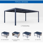 Garden Adjustable Outdoor Gazebo Customized Modern Bioclimatic Motorized Aluminium Louver Pergola