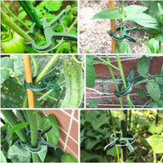 10pcs/set Green Garden Plant Fixed Clips Garden Tools for Greenhous Vegetables Stem Vines Grape Clamp Support Straighten Stems