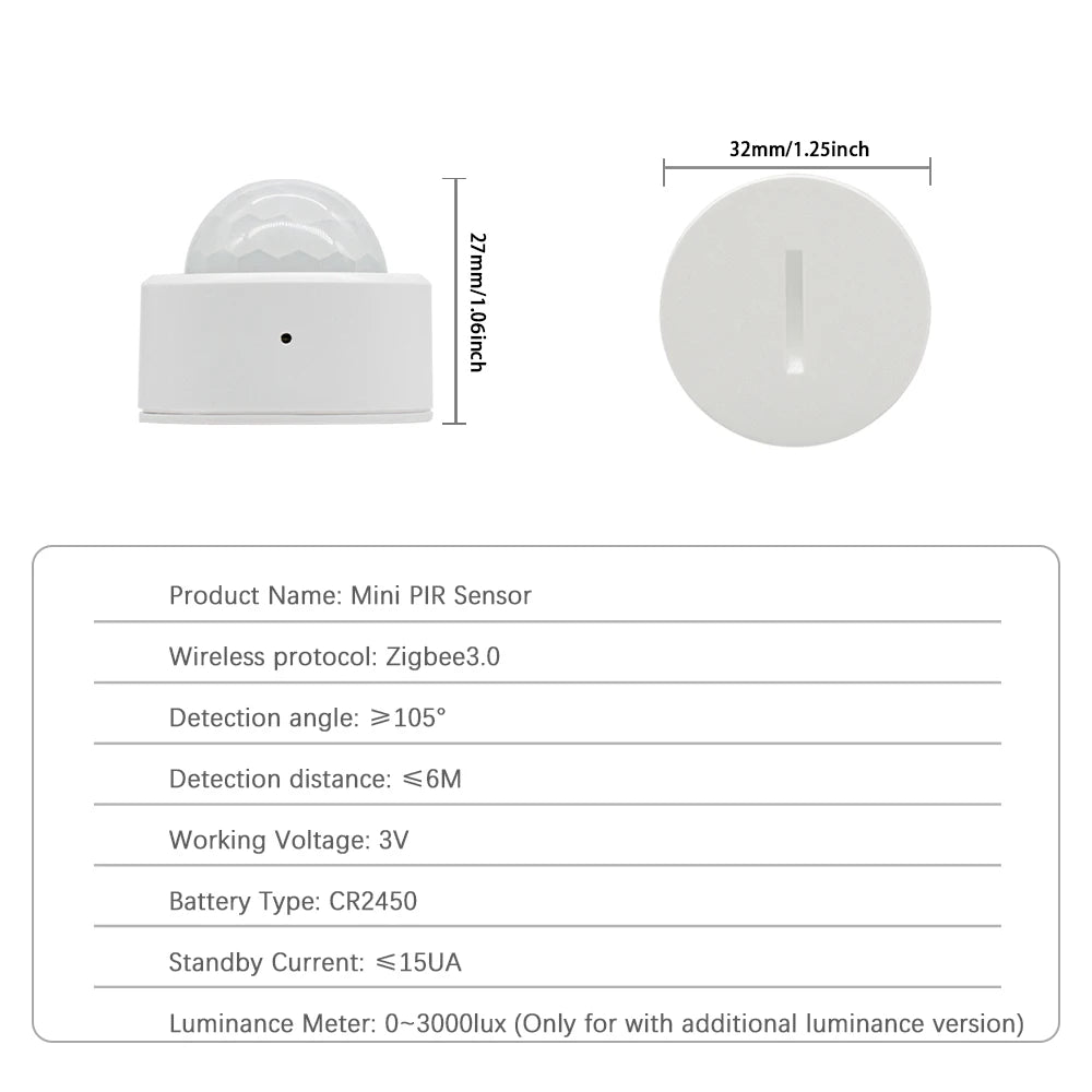 Smart Home Security Alarm Zigbee PIR Motion Sensor Wireless Infrared Detector Human Body Movement Sensor for Home Automation