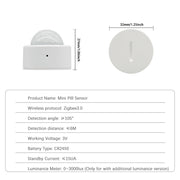 Smart Home Security Alarm Zigbee PIR Motion Sensor Wireless Infrared Detector Human Body Movement Sensor for Home Automation