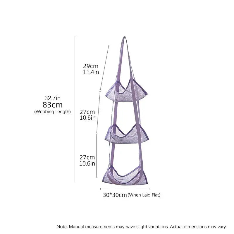 Storage Solution for Sports Equipment, Wall Mounted Mesh Hanging Bag for Basketball Soccer.