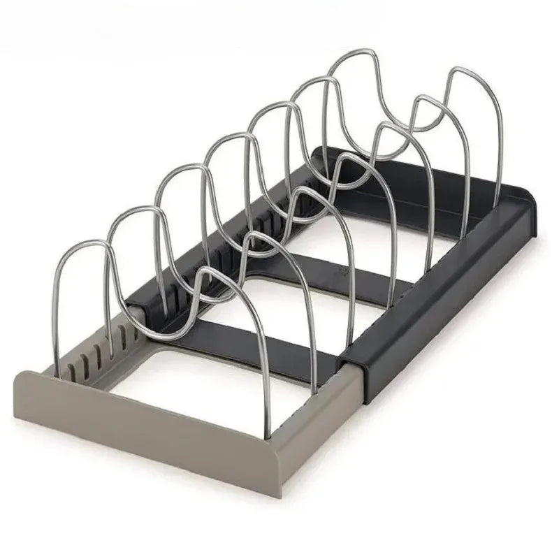 Kitchen Cabinet Organizers for Pots and Pans Expandable Stainless Steel Storage Rack Cutting Board Drying Cookware Shelf