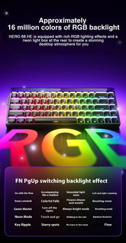 AULA HERO 68HE Magnetic Switch Keyboard Rapid Trigger 8K Return Esports Gamer Keyboard RGB Wired Gaming Keyboard