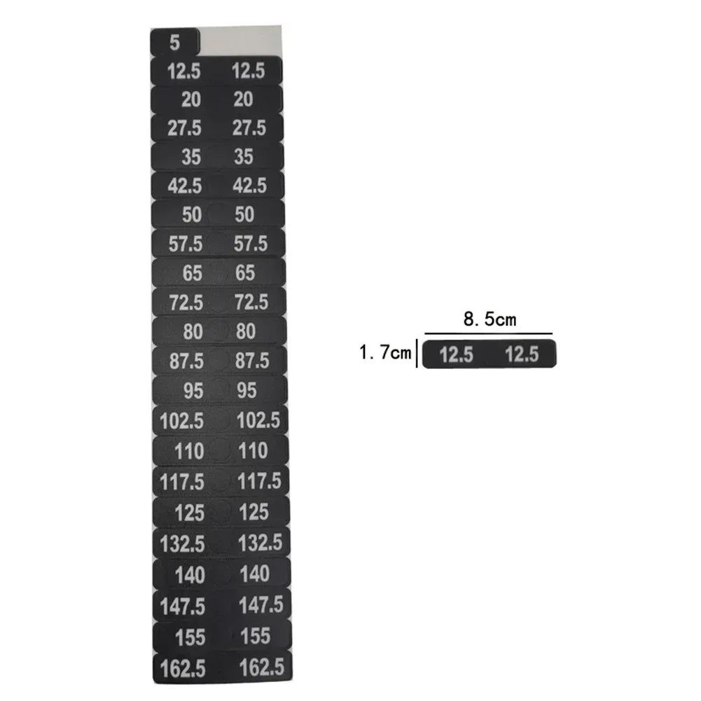 1pc Fitness Equipment Weight Stickers 4.5/7-91/120kg 5-103kg 5-162.5kg Weight Stack Labels Sticker Gym Counterweight Block Parts