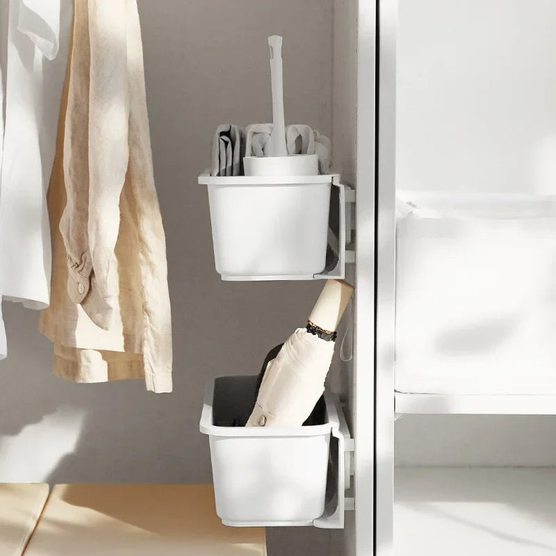 Kitchen Under Sink Storage Rack Spice Bottle Holder Organizer Shelf Bathroom Organizer Stand Wall-mounted Plastic Chopstick Box