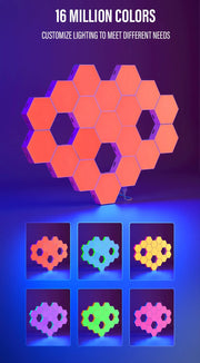 Smart LED RGB Wall Lights APP & Bluetooth Control Hexagonal Quantum Night Lamp Creative Home Decor for Room
