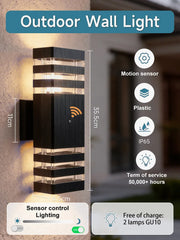 Smart Wall Lights Motion Sensing Outdoor Led Wall Lamps Waterproof 110v 220v For Porch Lamps Backyard Garden Garage Decor