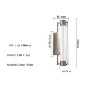 Italian living room, dining room, aisle wall lamp, sand nickel color, creative and simple glass wall lamp