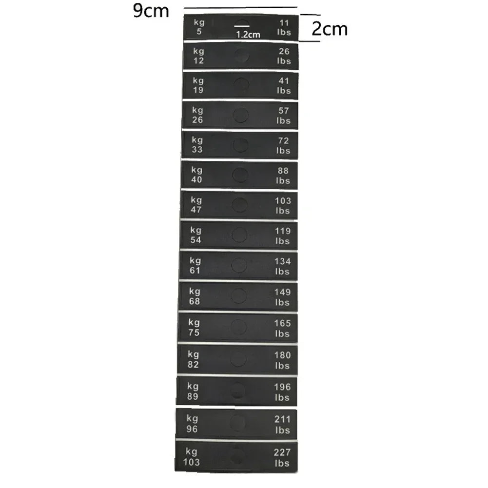 1pc Fitness Equipment Weight Stickers 4.5/7-91/120kg 5-103kg 5-162.5kg Weight Stack Labels Sticker Gym Counterweight Block Parts