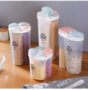Grain Food Storage Tank and More: Kitchen Storage Box with Moisture-Proof Sealed Cans and Multi Grid Large Capacity Organizers