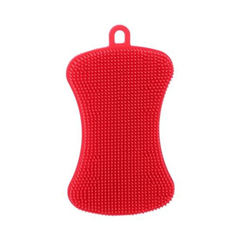 Kitchen Silicone Sponge Dish Washing Scrubber Household Dishes Cleaning Sponge Kitchen Gadgets Brush Accessories