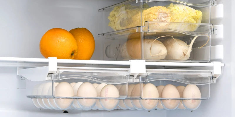 Hanging Fridge Storage Clear Refrigerator Shelves Organizer Eggs Fruits Vegetable Food Container Space Saving Kitchen Drawer Box