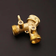 Garden Tools Copper Connector Copper 3/4 Garden Hose Water Y-tee Faucet Splitter Adjustable Control Splitter Flow Connector