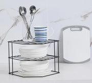 Kitchen Storage Corner Shelf Seasoning Pot Bowl Dish Glasses Countertop Organizer Rack 3 Tier Removable Cosmetic Makeup Holder