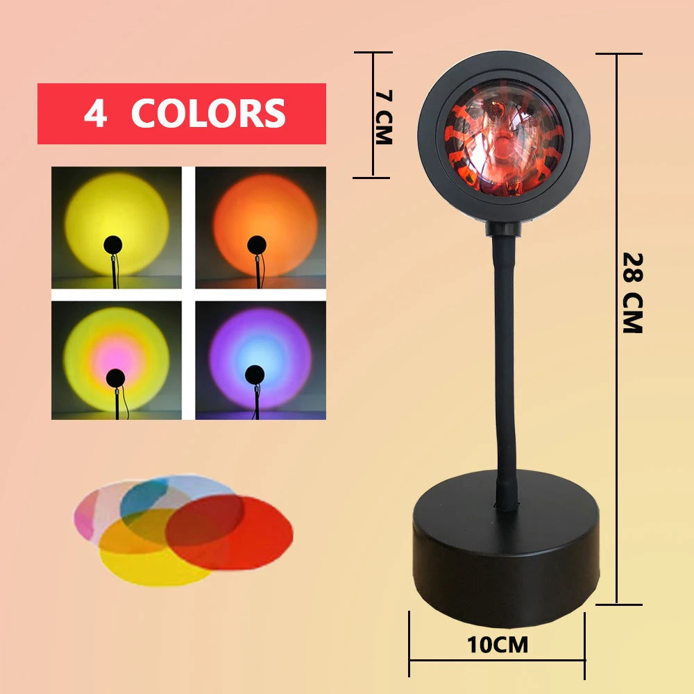 Smart Remote App Led Sunset Lamp Hot Night Light Mood Projector For Home Room Decor Wall Decoration Background For Photographic