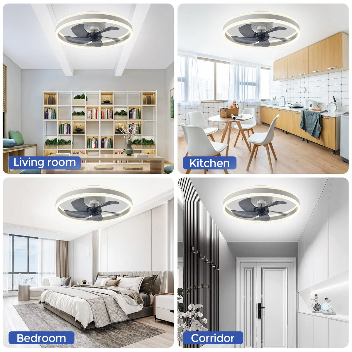 IRALAN Smart Ceiling Fan With Lights Remote Control Bedroom Decor Ventilator Lamp 6-speed wind speed led Circulator fan light