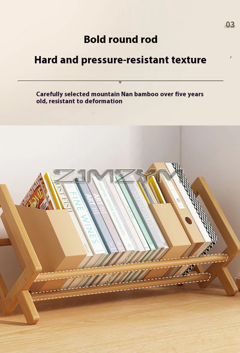 Desktop Bookshelf Home Living Room Small Decoration Bamboo Decorative Shelf Desk Multi-shelf Bookcase Storage Shelf