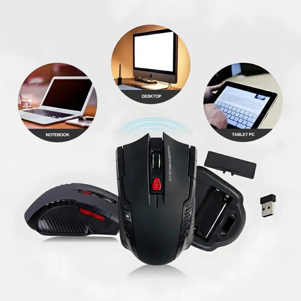 2.4G Wireless Mouse with USB Receiver Ergonomic Optical Mouse Universal Compatibility Computer Gaming Mouse Gift for PC Laptop