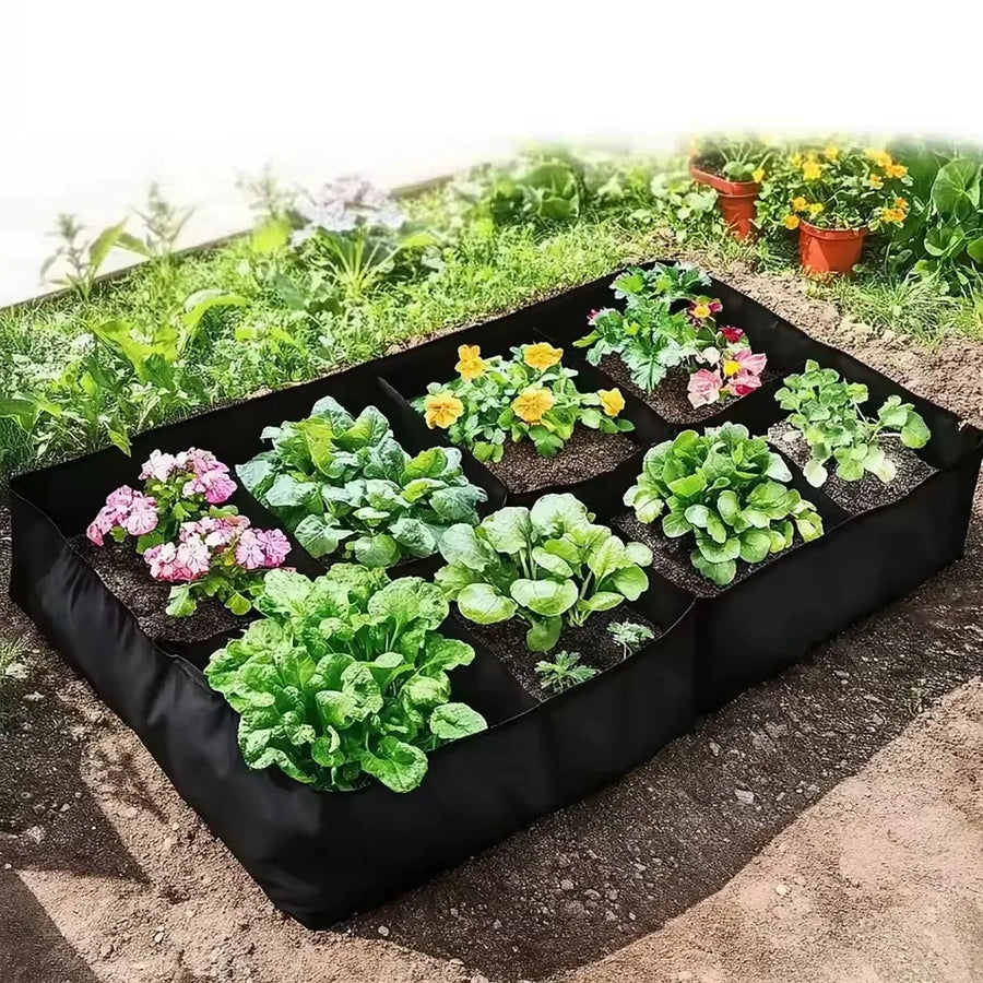 Garden Planting Bag Multi-gird Felt Growing Bag Rectangle Planting Nursery Pot Vegetable Tomato Potato Planting Container Plant