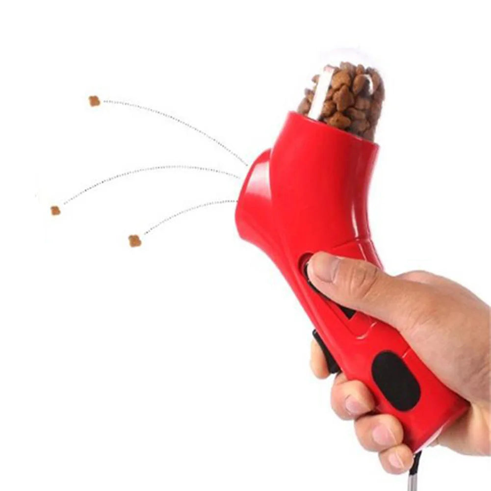 Dog Food Training Equipment Portable Interactive Treat Dispenser Launcher Gun Interactive Puppy Snack Dispenser Pet Supplies
