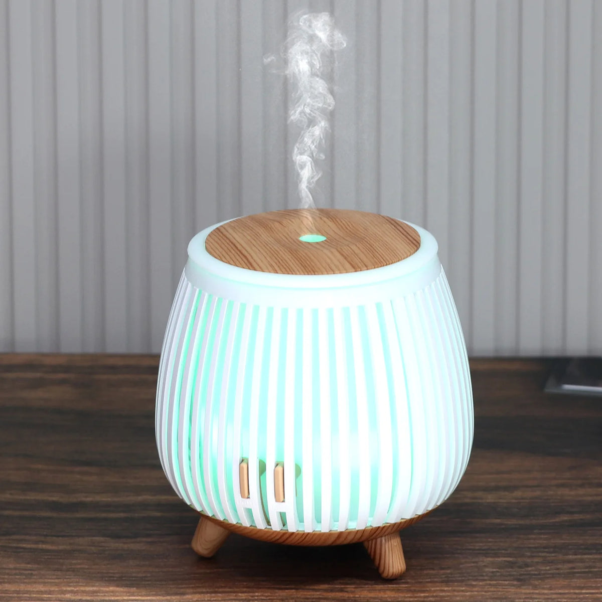 Air diffusers home idea household supplies decorative lights wood grain design mini desktop aromatherapy diffuser humidifier