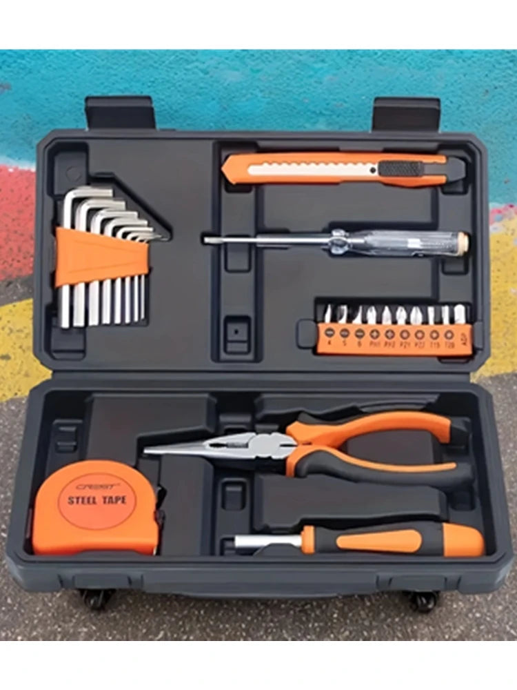 orange multi-tool set, Hardware Toolbox Set, Manual Toolbox Tools, DIY Toolbox Tools, Durable, Essential For Furniture