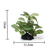 Fish Tank Accessories Artificial Green Plants Green Fish Tank Decorations Aquarium Decor Plastic Plants with Faux Wood Base