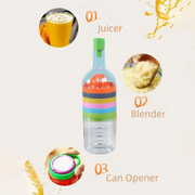 Plastic 8 in 1 Kitchen Tool Ginger Grater Squeezer Vegetable Cutter Opener Fruit Slicer Bottle-Shaped Kitchen Gadget Set Kitchen