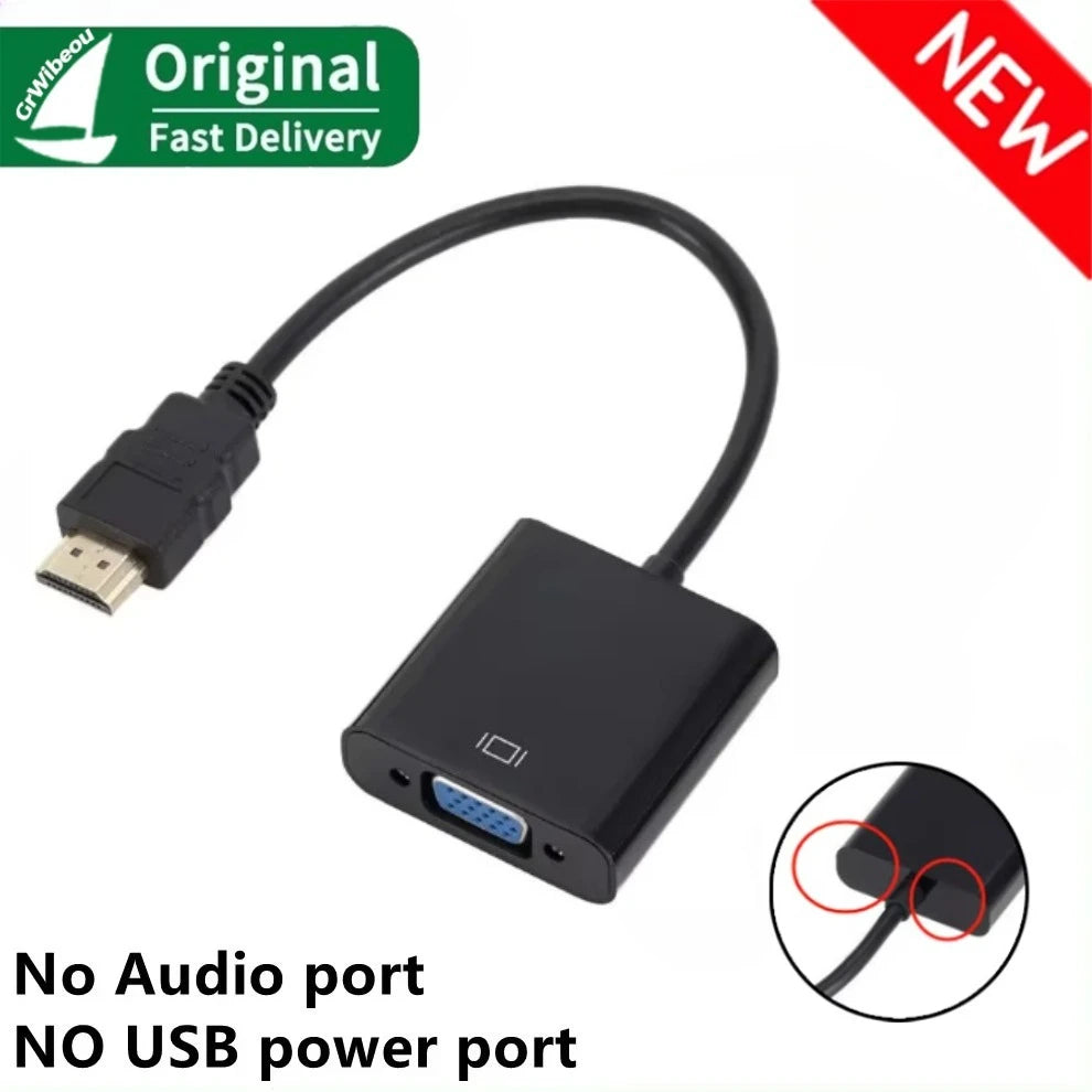 1080P HDMI-compatible To VGA Adapter Converter with Audio Power Supply for PS4 Desktop PC Laptop TV Monitor Projector Computer