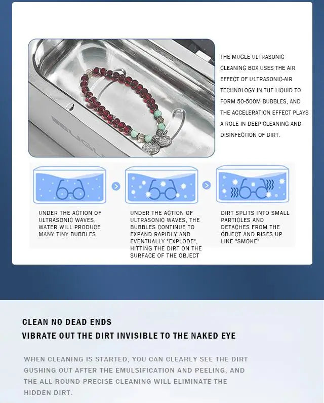 Smart Home Ultrasonic Cleaner for Jewelry Glasses Circuit Board Watches Denture Teeth Razor Ultrasound Cleaning Washing Machine