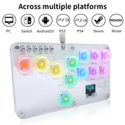 RGB Arcade Hitbox Keyboard Arcade Fightstick Controller For PS4/PS5/Switch Arcade Hitbox For XBox/Switch/Steam Arcade Fighting