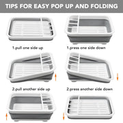 Kitchen Foldable Dish Rack  Storage Holder Drainer Bowl Tableware Plate Portable Drying Rack Home Dinnerware Dish Rack Organizer