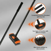 Adjustable Handle Weed Remover Tool 3 In 1 2 Brush Head Weeding Brush Manual Crevice Replaceable Brush Heads Gardening Tool