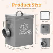 Pet Food Storage Box Metal Large Capacity Dog and Cat Food Storage Sealed Container With Lid and Spoon Dog Food Organizer Barrel