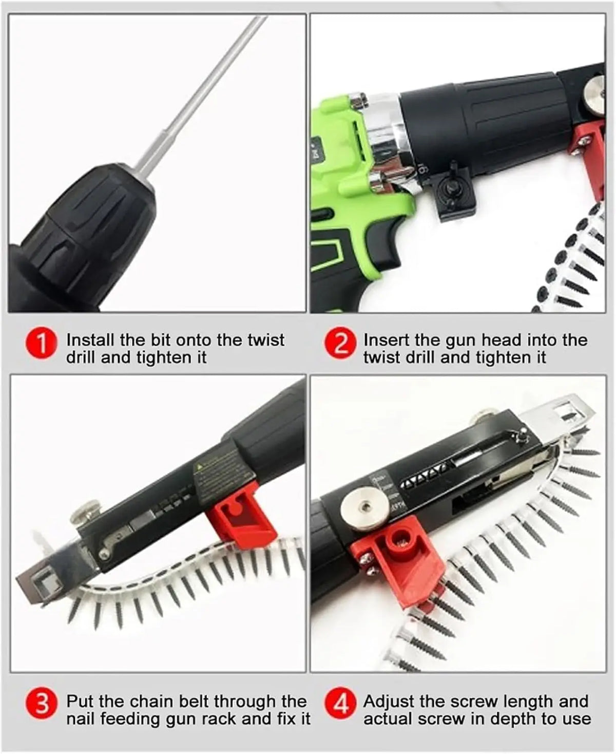 Electric Drywall Screwdriver Gun Wodworking Tools Cordless Power Drill Adjustable Screw Length and Depth Easy to Use Carpentry