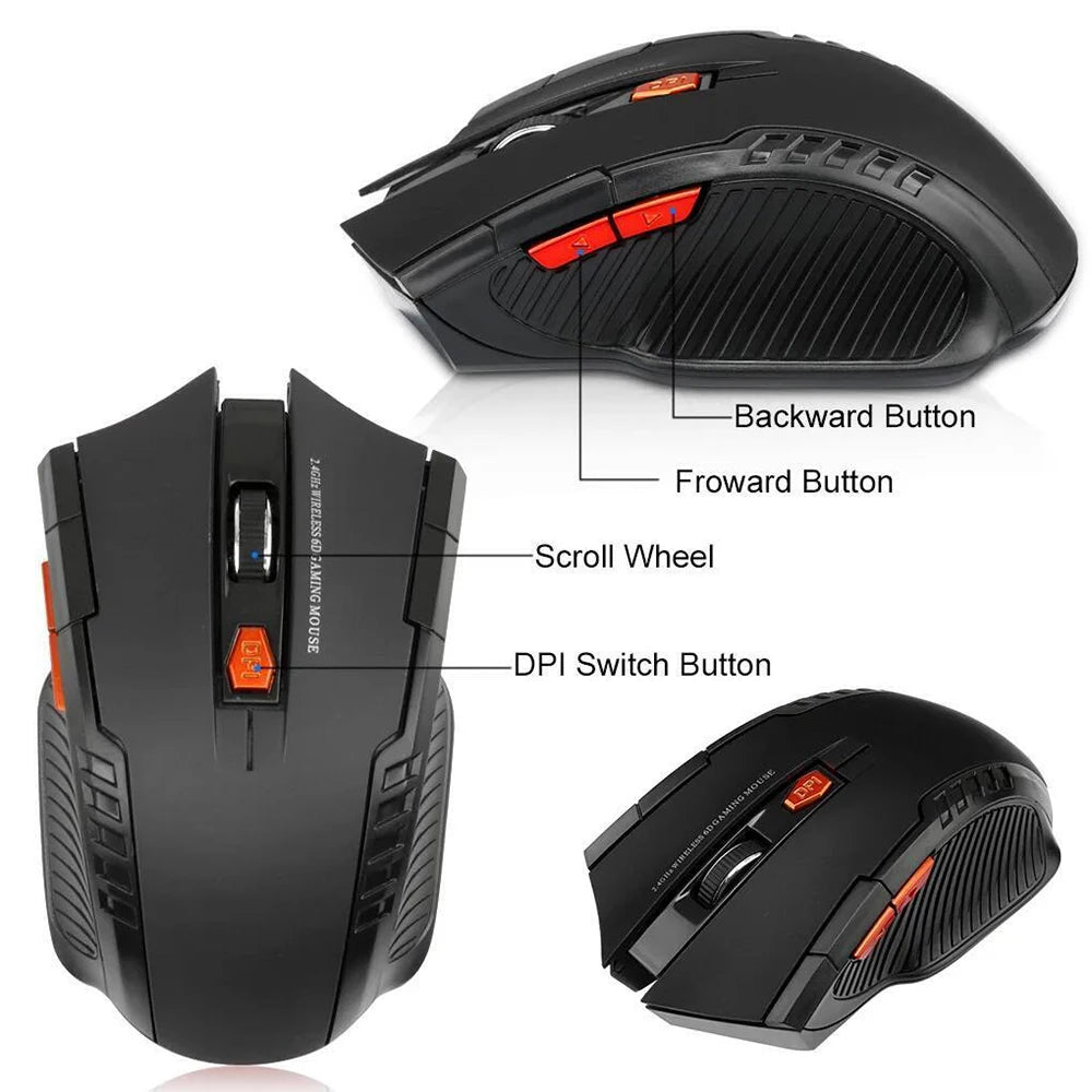 2.4G Wireless Mouse with USB Receiver Ergonomic Optical Mouse Universal Compatibility Computer Gaming Mouse Gift for PC Laptop
